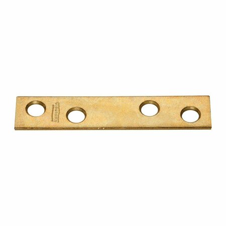 HOMECARE PRODUCTS 3 x 0.62 in. Mending Steel Brace, Brass Plated HO154048